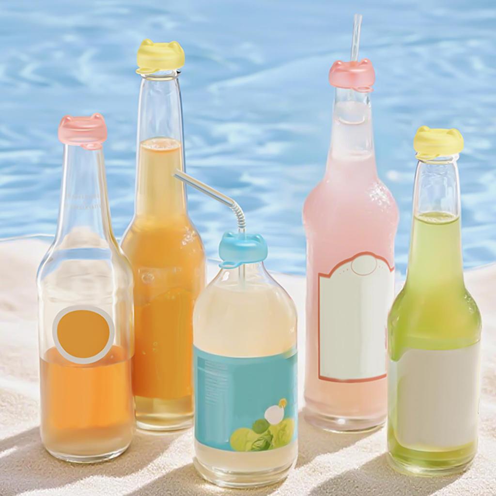 Soda Bottle Lids Water Bottle Silicone Protector Covers Long-Lasting Freshness Drink Lid for Indoor Outdoor Beach School Party