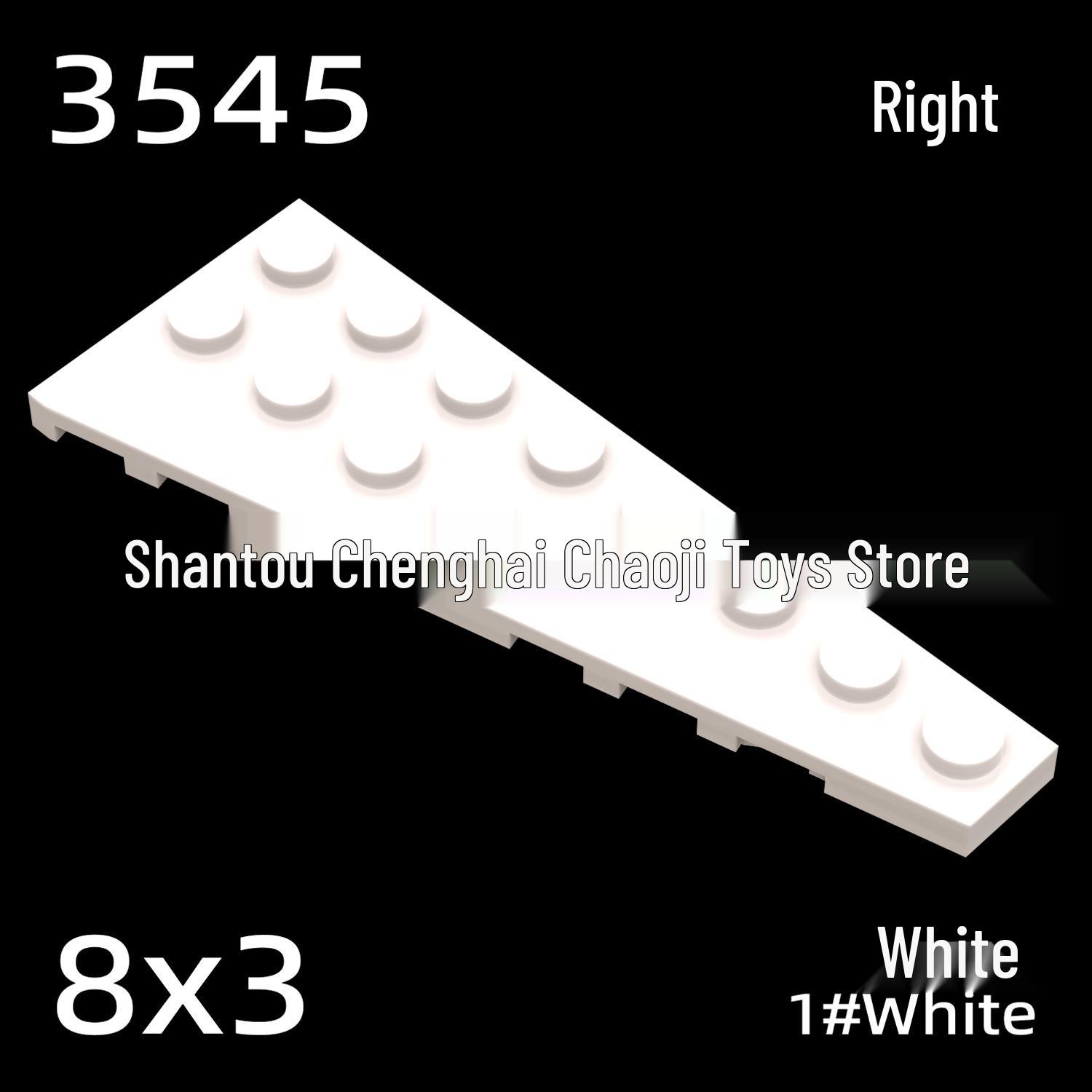 Tide-Compatible Right-Angled Wedge Plate 8x3 Trapezoid Wing Building Blocks Accessory