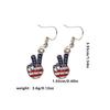 1 Pair American Flag Butterfly Boots Yeah Cowboy Hat Angle Wing Drop Earrings For USA Patriot Party Jewelry Festival Gift