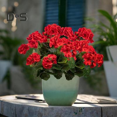 Ramo de begonias artificiales reutilizables para decoración de bodas y fiestas, flores falsas para el hogar, el interior, el jardín y el porche.