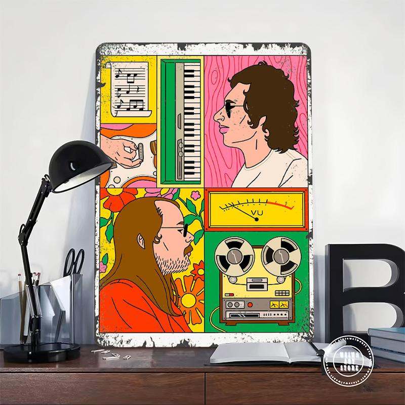 Retro Music Studio Printed Poster Customized Wall Art Retro Vintage Metal Tin Signs for House Decor Gaming Room Decoration Home