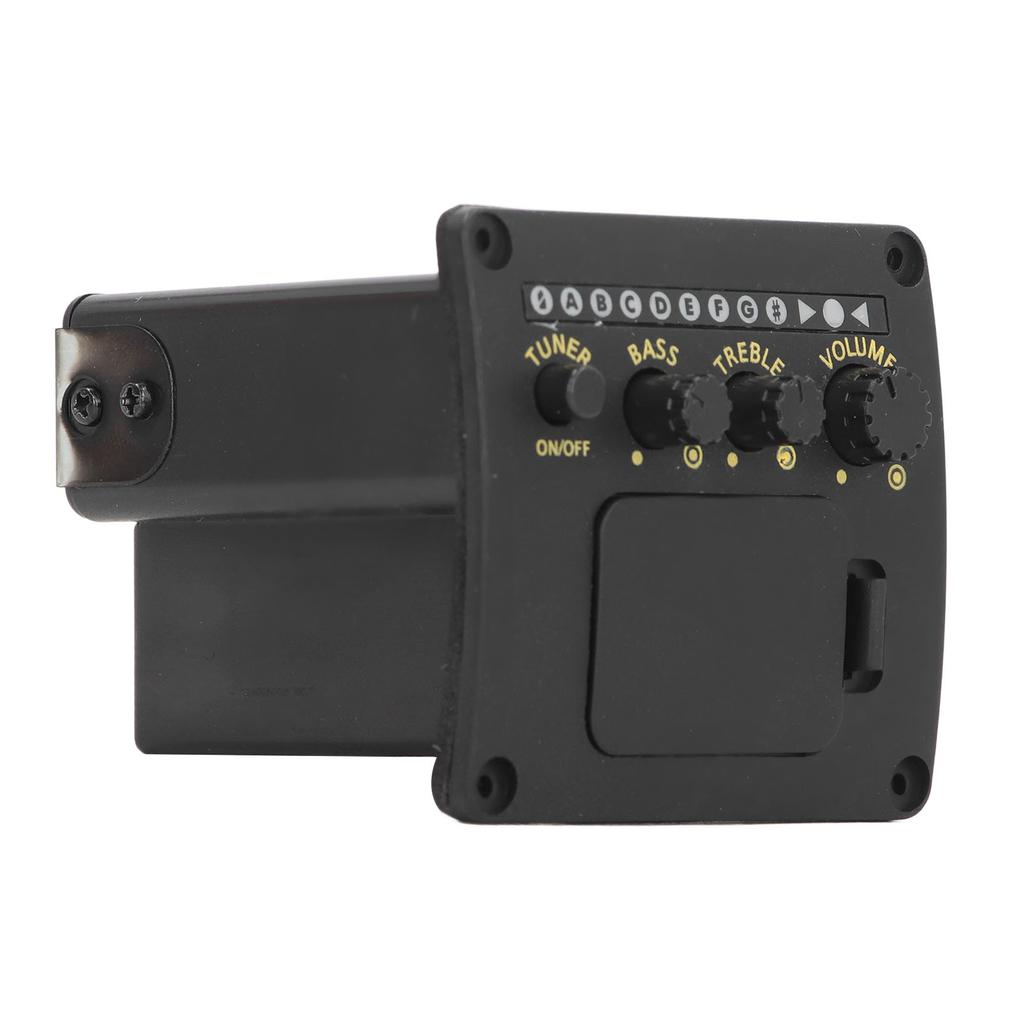 EQ01 Acoustic Guitar Tuner 2 Band EQ Black Guitar Tuner for Practice Stage Studio