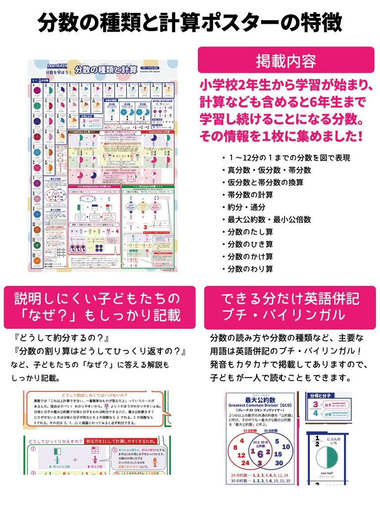LearnEASY Elementary School Math Set of Includes Plane and Solid Includes English Large A2 Perfect for Junior High School Entrance and Petit Bilingual