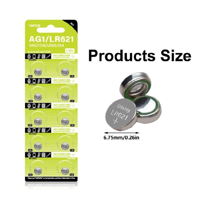 10Pcs Watch Battery AG1 Battery SR60 SR60L Watch Battery LR621 Button Cell Batteries TR621 SR621 Battery For Watch Toy
