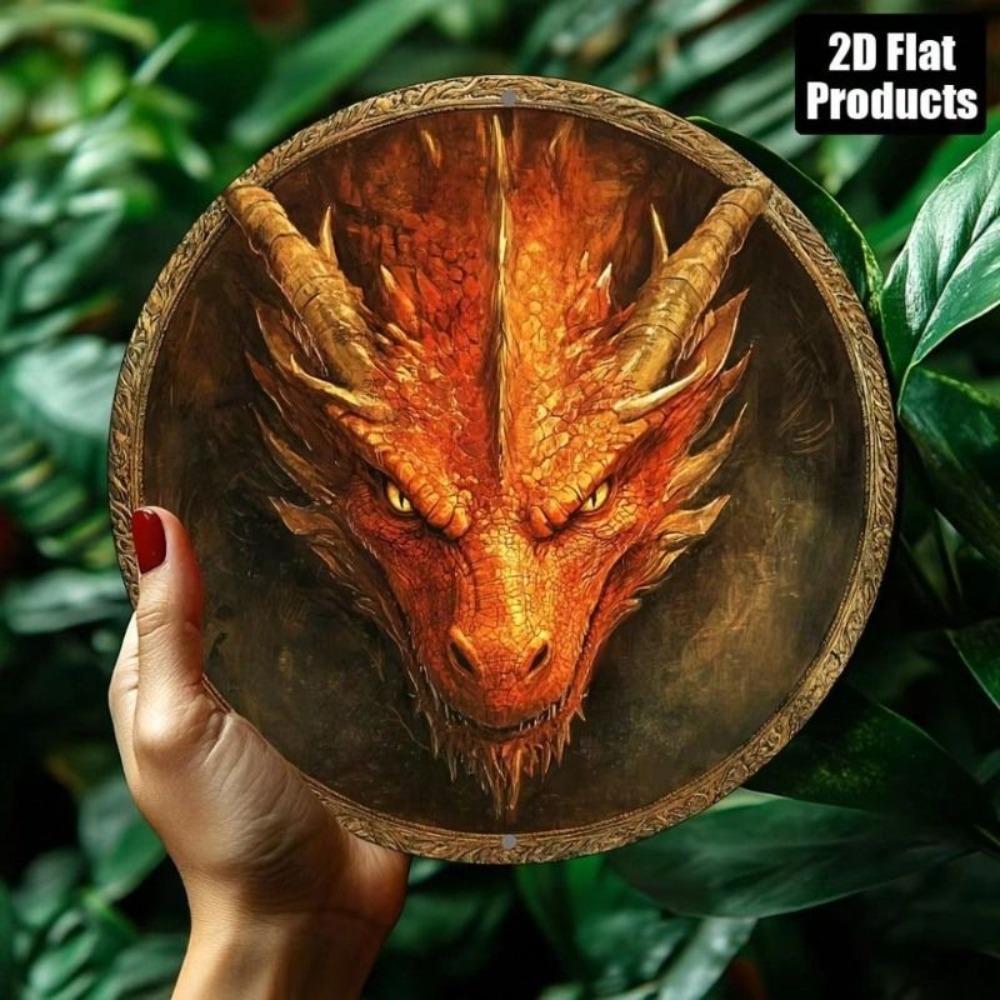 Metal Wall Art Red Dragon Fierce Asian Mythology Bar Decor
