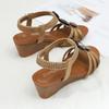 Sandali con zeppa bohémien da donna Sandali vintage da donna Scarpe romane antiscivolo Sandali casual da donna Sandali platform gladiator