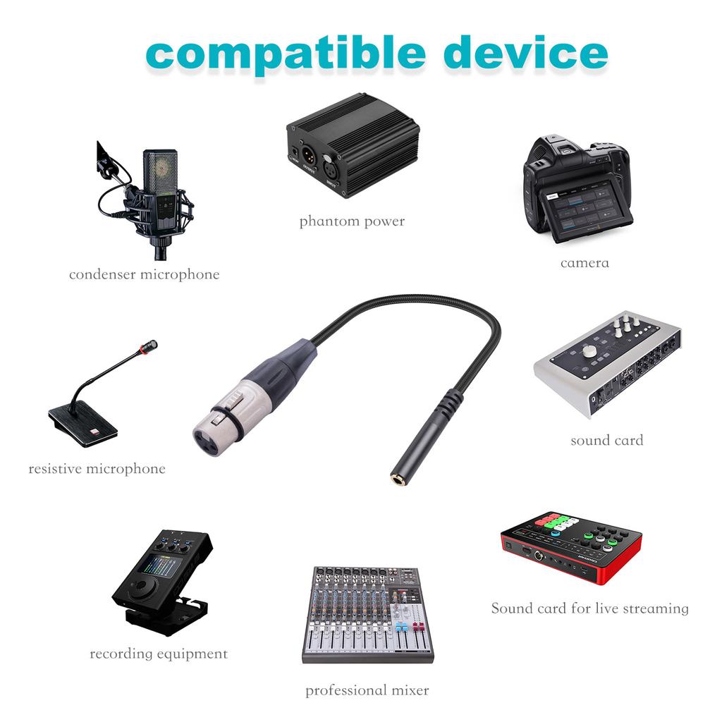 Audio Converter Adapter Cable 3.5 3.5mm Female To XLR 3Pin Female Microphone Adapter Cable Stereo Audio Cable
