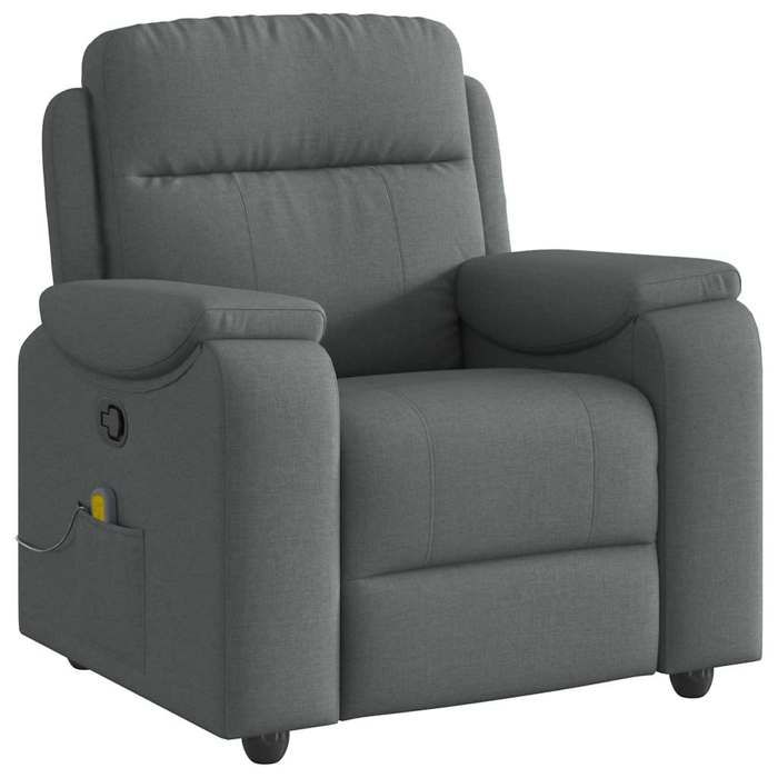 VidaXL Fauteuil de massage inclinable Gris foncé Tissu, fauteuil de massage, fauteuil, fauteuil canapé, fauteuil de bureau 4015691