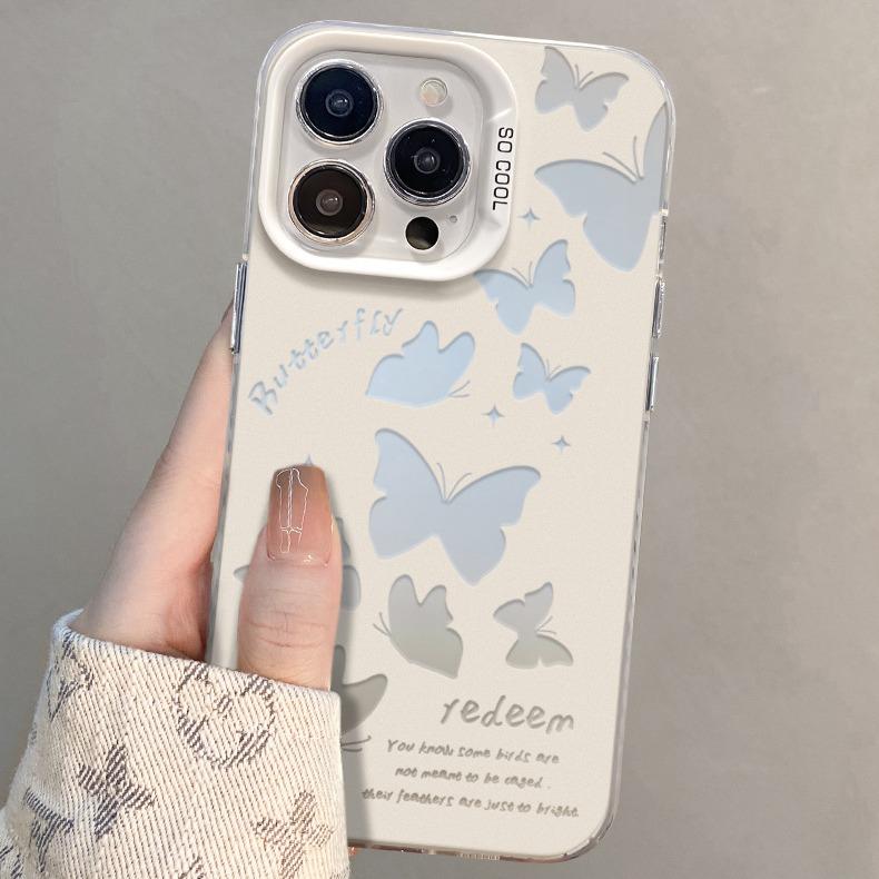 Full Screen Hollow Butterfly Suitable for Apple 15promax Mobile Phone Case Iphone13 Color Silver Matte Xs/xr Women's Model 7