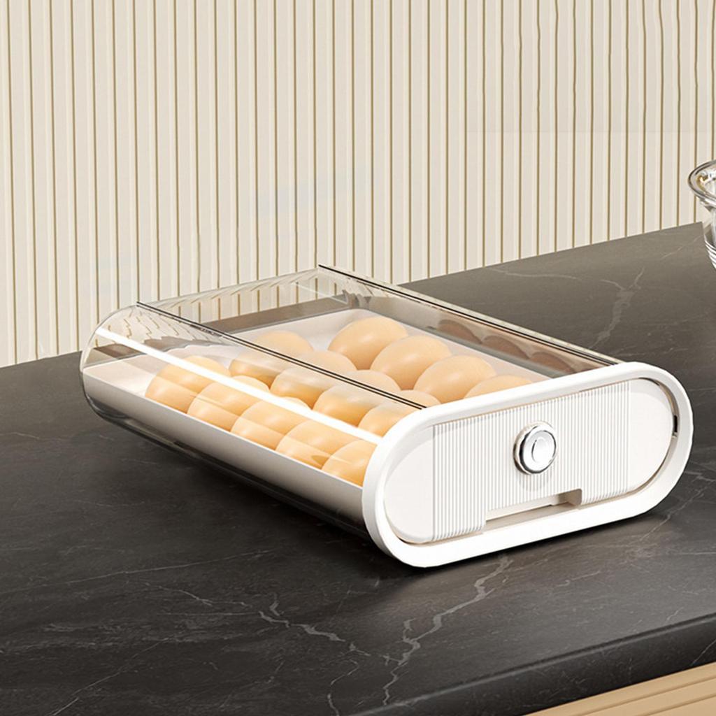 Refrigerator Egg Storage Organizer Holder with Lids Stackable Hold Eggs 18 Count Automatic