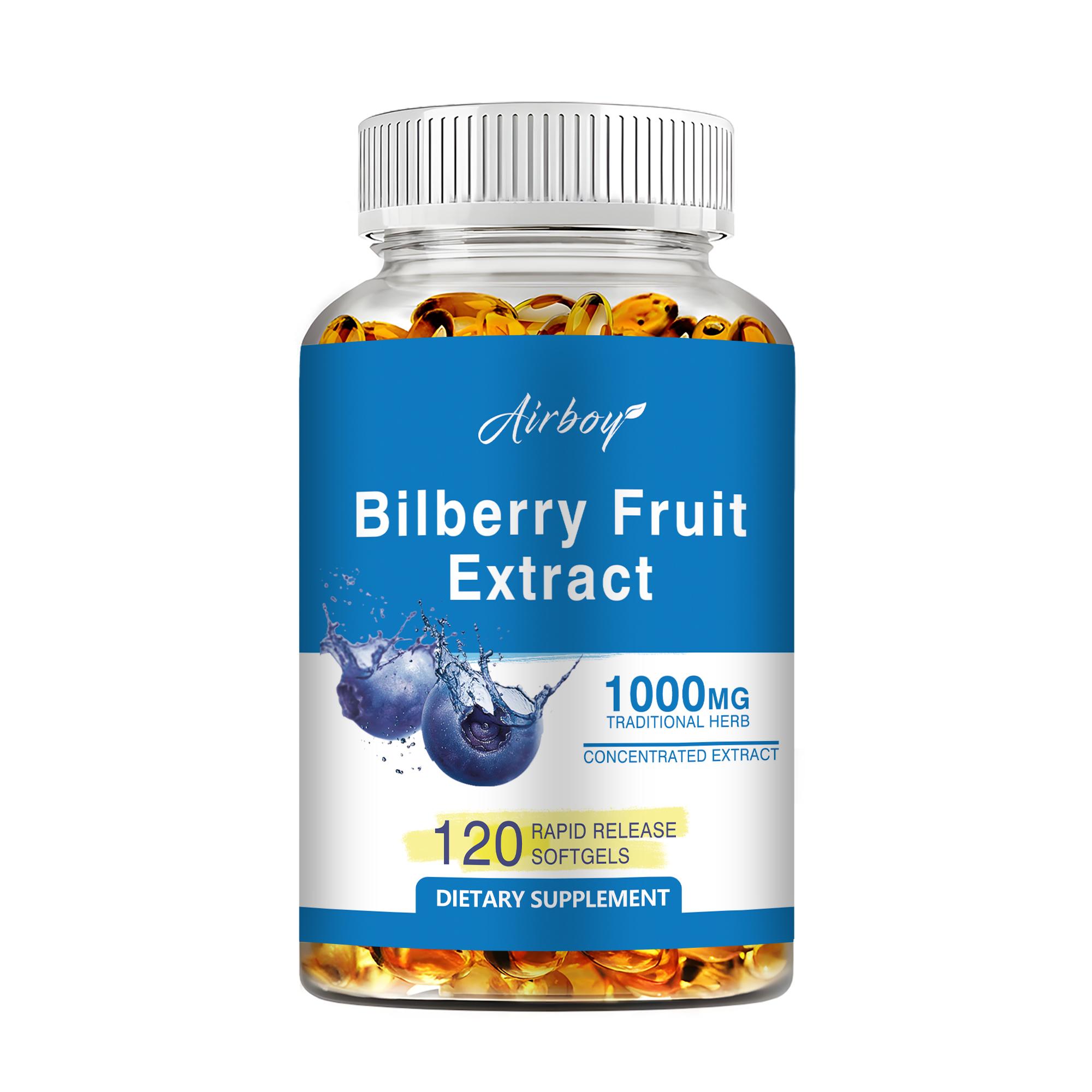 

Bilberry Fruit Extract 1000mg - Eye Care & Vision Health, Antioxidant Supplement 120
