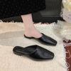 Fashion Female Shoes Slippers Women Summer Cover Toe Slides 2025 Soft Flat Retro Shoes Cover Toe Woman's Slippers Slides 2025 Flat Summe