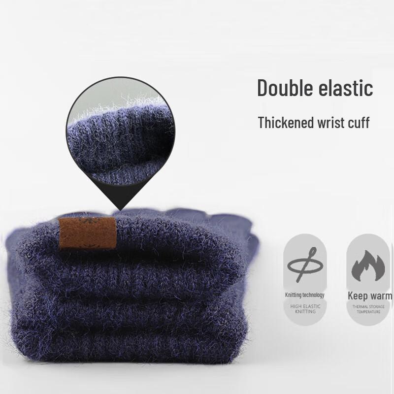 Xihong Men's Winter Outdoor Half-Finger Knitted Gloves