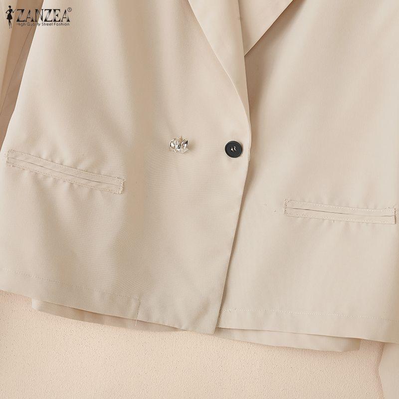 ZANZEA Women Casual Notched Lapel Long Sleeve Loose Thin Cardigan Tops