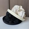 Mesh Flower Curled Top Hat Women's Summer Face Cover Sunscreen Basin Hat British Retro Sun Hat Elegant Lace Bucket Hat