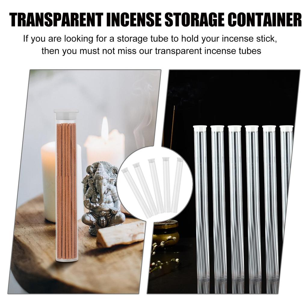 DECHOUS Incense Case, Incense Holder, Holds 6 Incense Sticks, Acrylic Incense Sticks, Portable Incense Case, Buddhist Altar, Incense Stick Storage,