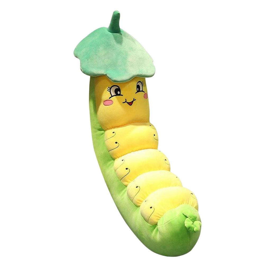 Cute Caterpillar Plush Hug Pillow Stuffed Animal Toy Decorative Pillows for Bedroom, Living Room
