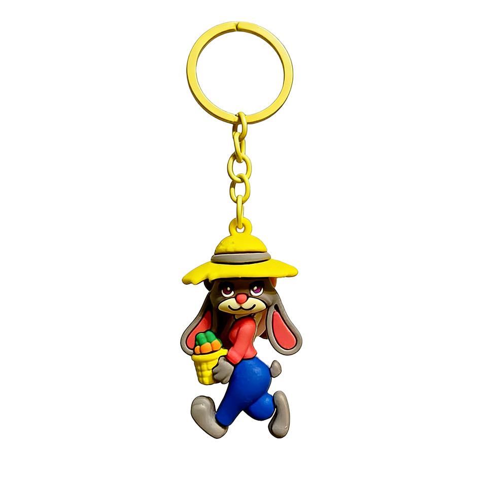 

New 6PCS Cute Zoo Keychain PVC Cartoon Character Judy Nick Chief Bogo Keyring Hanging Couples Bag Decoration Festival Gift