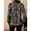 Women's Fashion Casual Spring Autumn Leopard Print Long Sleeve V-Neck Blouses & Shirts