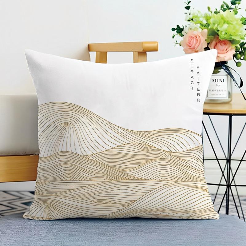 Dekorativer Kissenbezug mit Landschaftsdruck im chinesischen Stil Schlafzimmer Wohnzimmer Quadratischer Kissenbezug