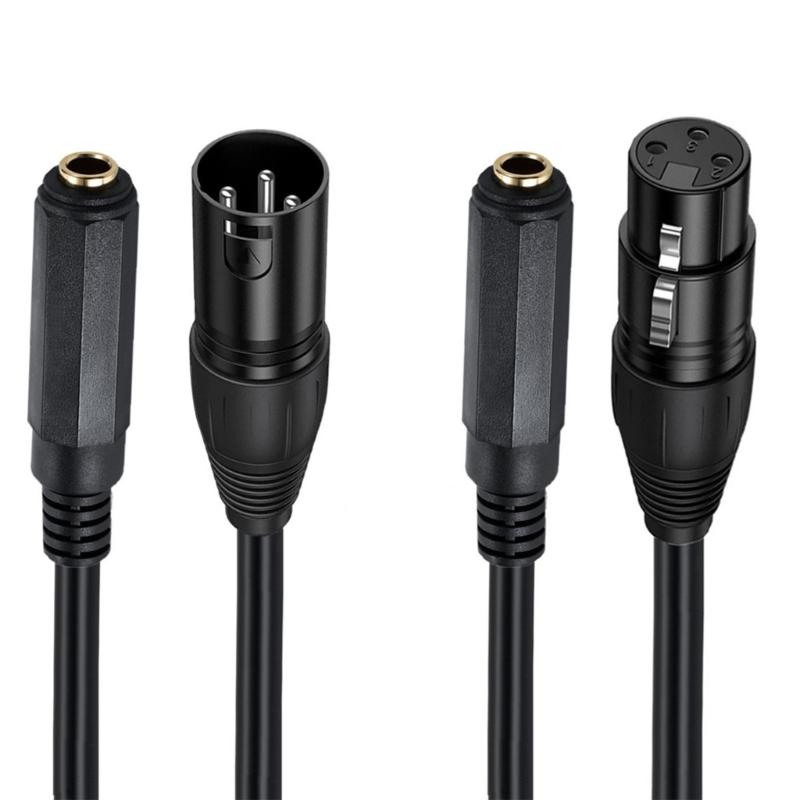 1/4 TS/TRS Buchse auf XLR Adapterkabel, XLR auf 1/4 Stereo Symmetrisches Audioanschlusskabel für Mikrofon PC Lautsprecher