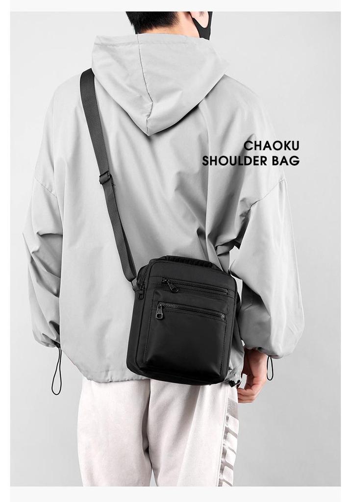 Men's Waterproof Large Capacity Casual Crossbody Tablet Bag