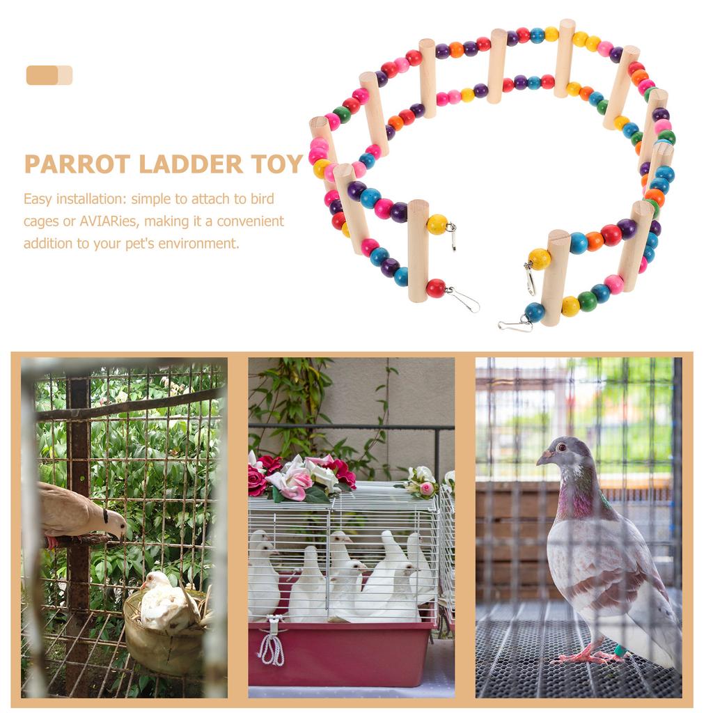 Multifunctional Durable Wooden Metal Climbing For Parrots Parakeets Cockatiels Chew Climb Cage Ladders Pet Hanging Play Stand