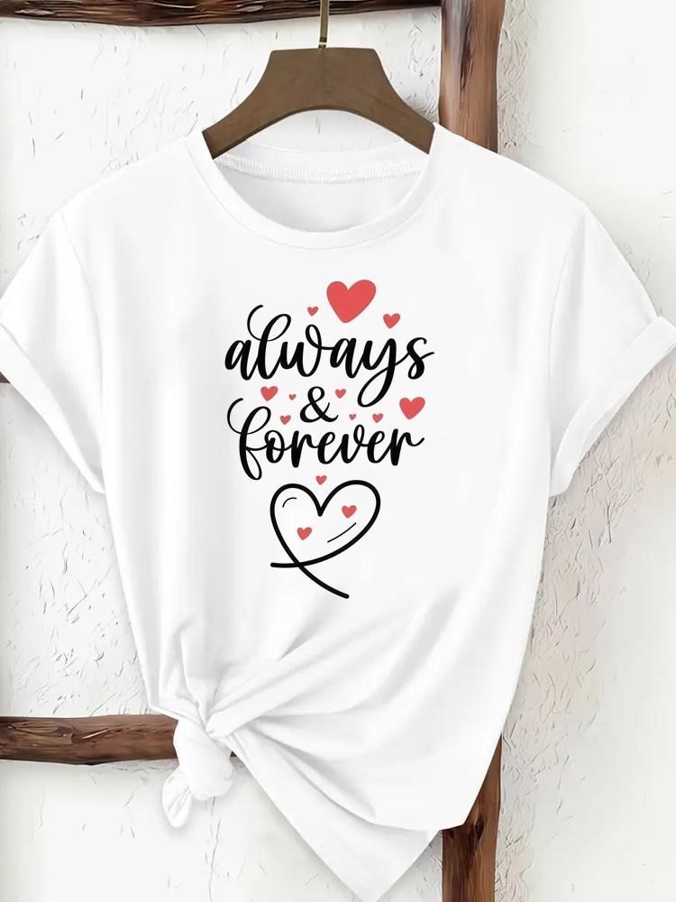 (Asian Size) trend love style Tee Top Woman Print Women Clothing Short Sleeve T Shirt Fashion Female Graphic T-shirts
