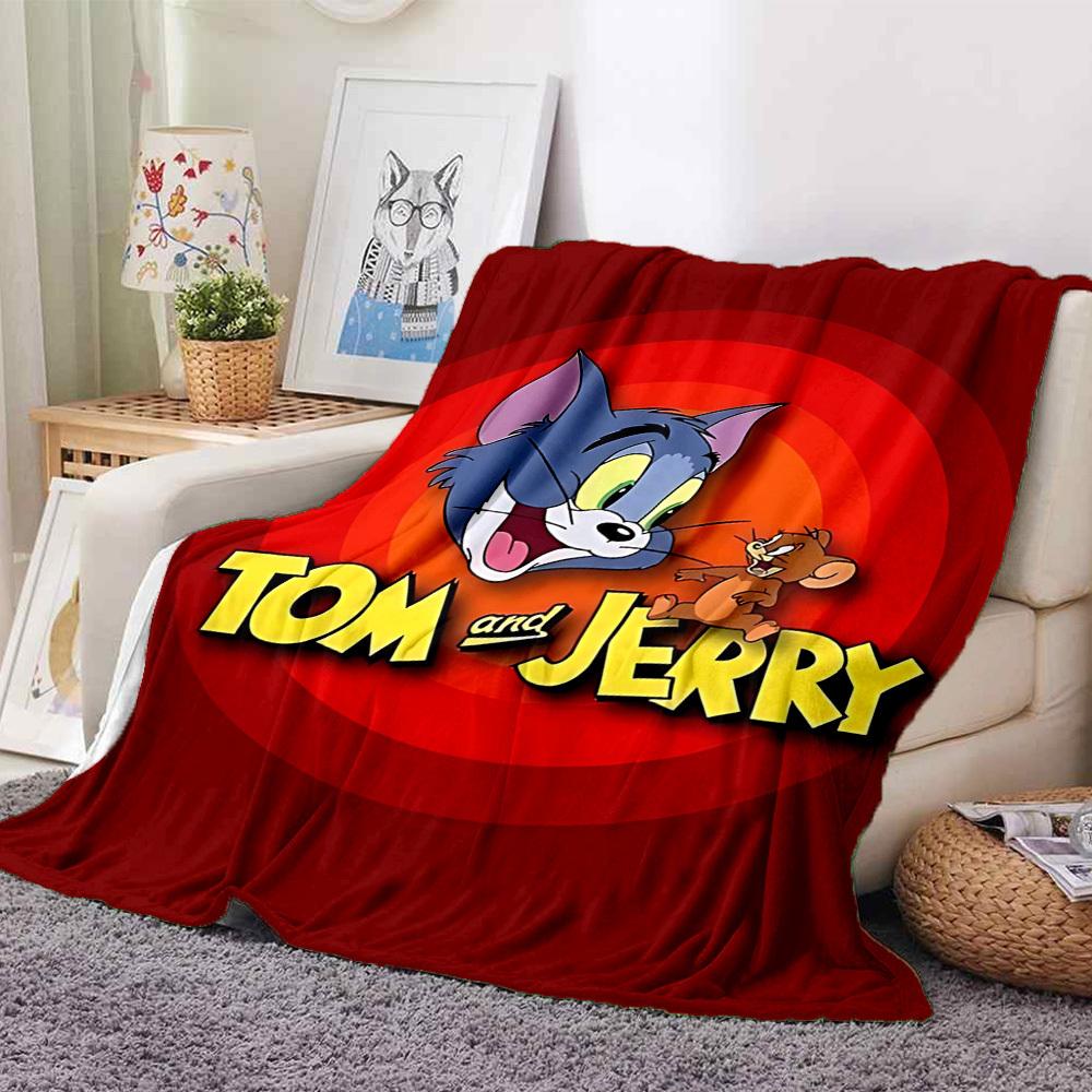 1pc Tom Jerry Flannel Blanket, Soft Skin Friendly with Digital Printing, Various Sizes Available for Family, Friends, Birthday