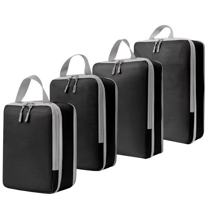 4/6pcs Compressible Packing Travel Storage Bag Cubes Waterproof Suitcase Nylon Portable With Handbag Luggage Organizer Ryanai