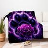 Purple Rose Paw Print Wall Art DecorBlanket Flannel Throw Blanket for Sofa, Bed, Travel, Camping, Office, Couch, Chair, And Bed Gift for Chr