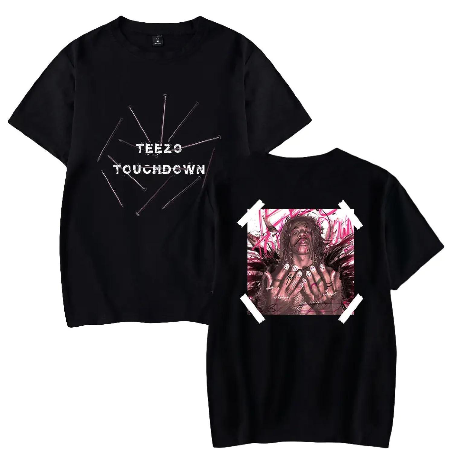 

Teezo Touchdown Unisex Short Sleeve T-shirts Men Women Streetwear Printing Casual O-neck Harajuku Stylish Rapper S чёрный