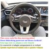 Black Forged Carbon  Leather Hand-stitched Steering Wheel Cover for Kia Forte Seltos Optima Ceed 3 Proceed Xceed Optima 5 Cerato