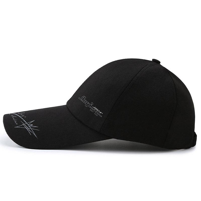 Spring and Autumn Hat Men's New Printed Cap Dome Curled Edge Sunscreen Big Eaves Canvas Twill Baseball Cap