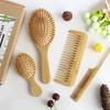MRD Hair Brush Set, Natural Bamboo Comb Paddle Detangling Hairbrush, Wide-tooth and Tail Comb No Bristle, Suit for Women Men and Kids