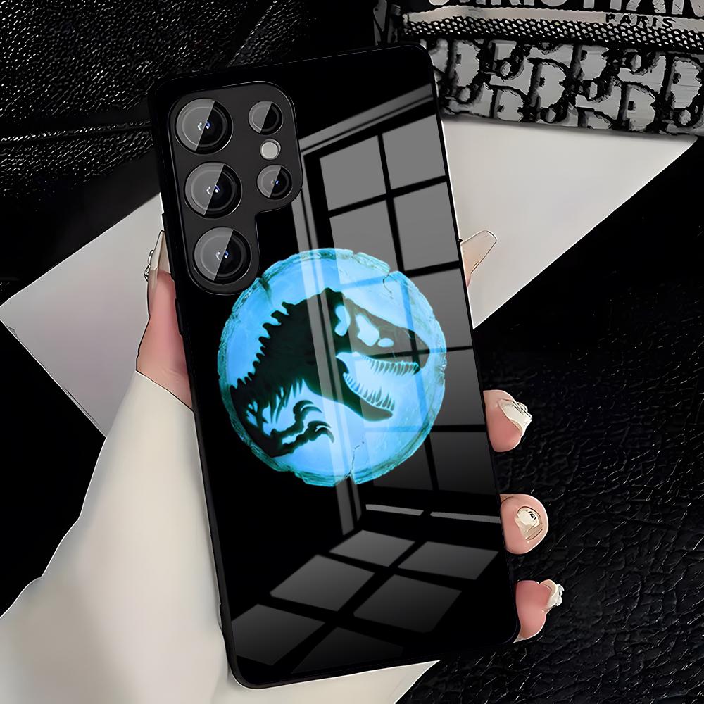 J-Jurassic Park Dinosaur Phone Case For Samsung S26 S25 Plus S20 S20 Plus S22 Ultra S23 FE S21 Plus S21 Ultra Glass Cover