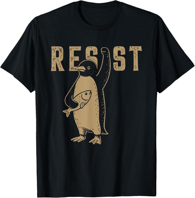 Resist Penguin Activism Graphic Design Unisex T-Shirt S