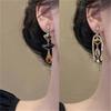 Simple Atmosphere Style Asymmetrical Gem Zircon Dangle Earrings for Women Vintage Chic Statement Earrings Daily Jewelry Wear