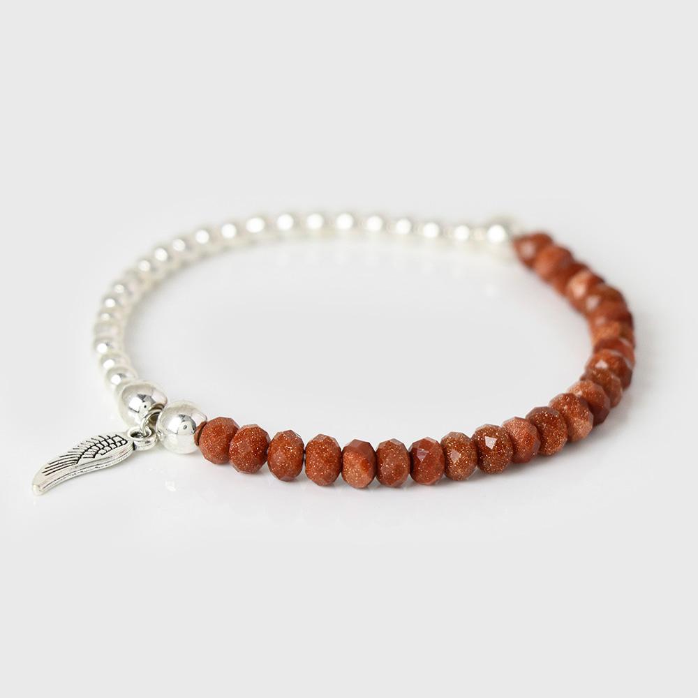 Natural Stone Rose Pink Quartz Bracelet 3x5mm Faceted Tiger Eye Agates Angel Wing Pendant Bracelets Women Men Lucky Jewelry Gift
