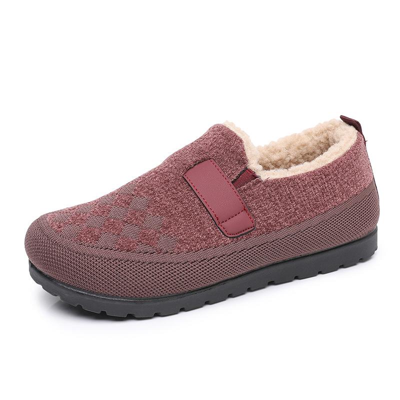Fleece and Thickened Warm Women's Cotton Shoes, Flat Shoes, Cloth Shoes, Women's Anti-slip Shoes