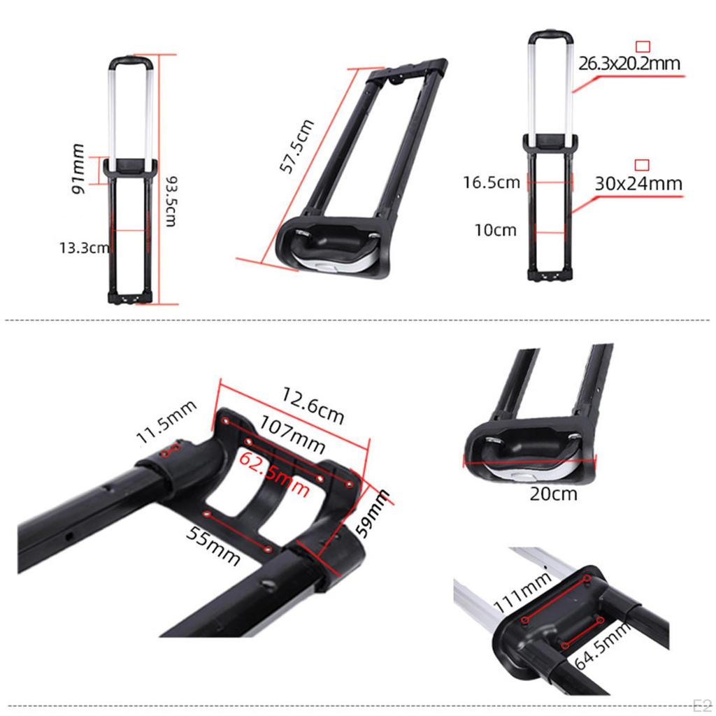 Χειρολαβή Αντικατάστασης, Ρυθμιζόμενος Τηλεσκοπικός Σωλήνας, για Βαλίτσα Τροχήλατη, Κάδο Παγοκύβων, Καρότσι, Ηχείο