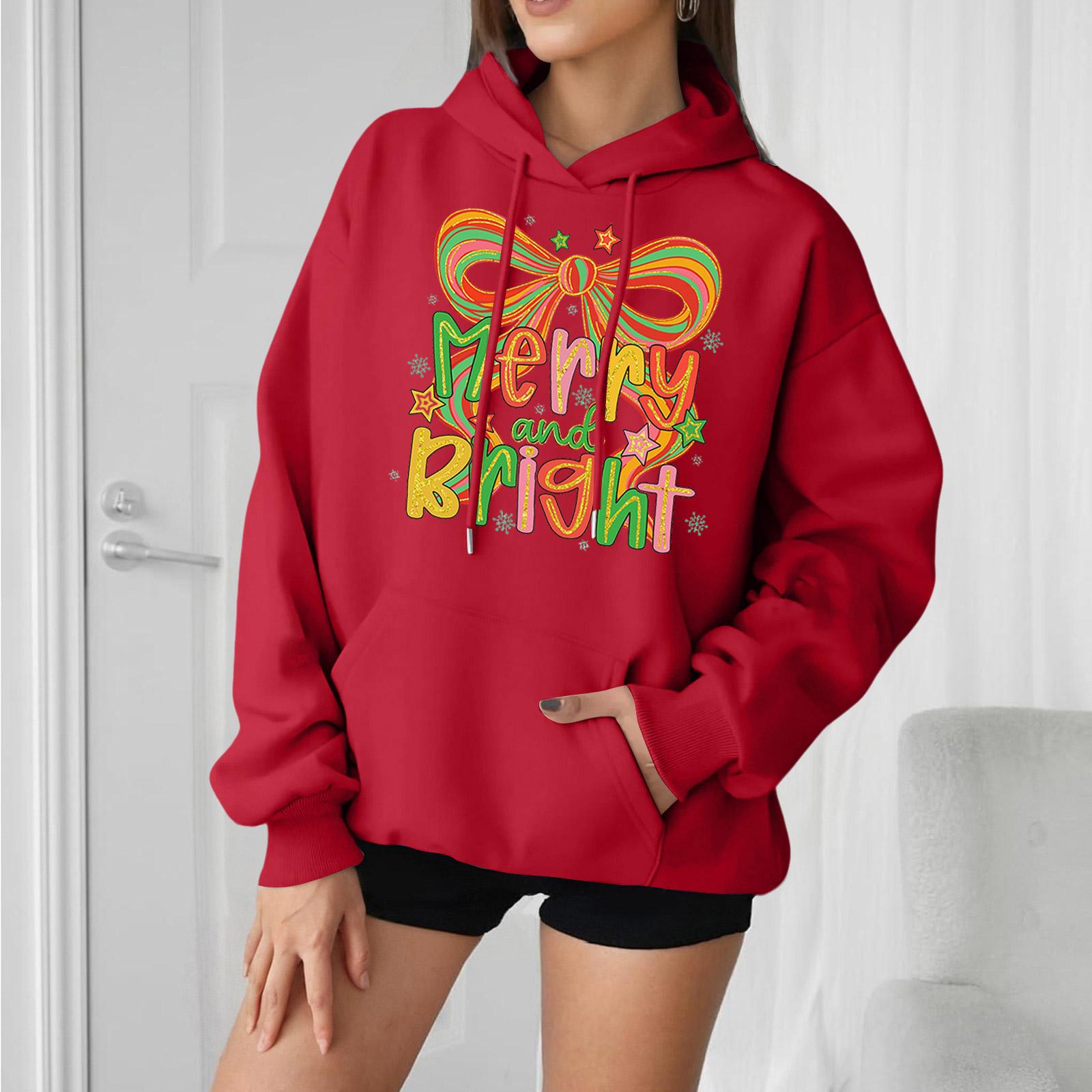 

Женский свободный удобный повседневный модный свитшот с капюшоном и длинными рукавами с принтом персонажа XL винный