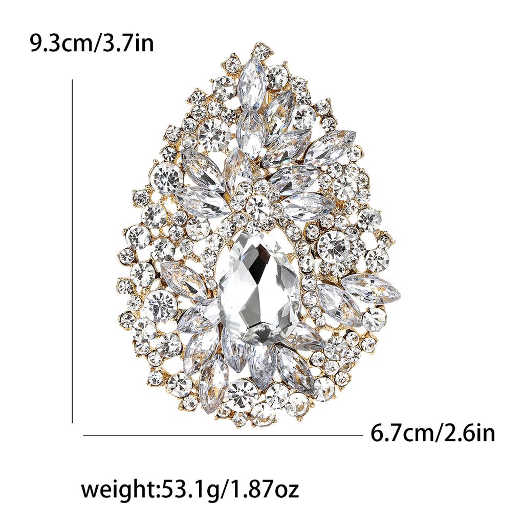 Luxury Rhinestone Crystal Gem Brooches for Women Unisex Creativity Pins Banquets Party Backpack Gifts Jewelry Accessories