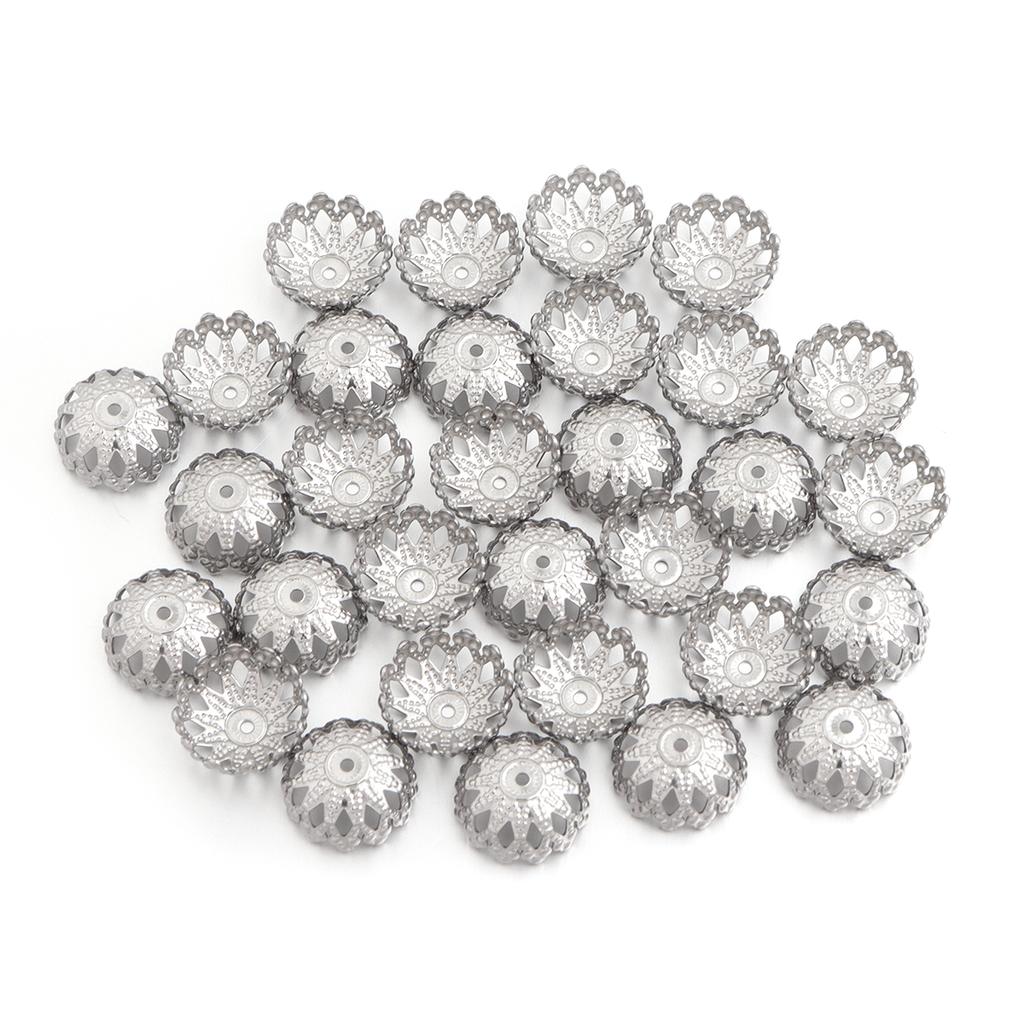 30pcs Vintage Stainless Steel Bead Caps Flower Bead End Caps For Jewelry Making DIY Necklace Bracelet Earrings Spacer Bead Caps