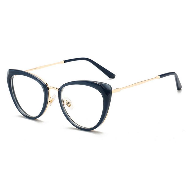 Anti-Blue Light Cat Eye Prescription Spectacle Women Myopia Lens Photochromic Glasses Diopter 0 -0.5 -0.75 -1.0 -2.0 To -6.0