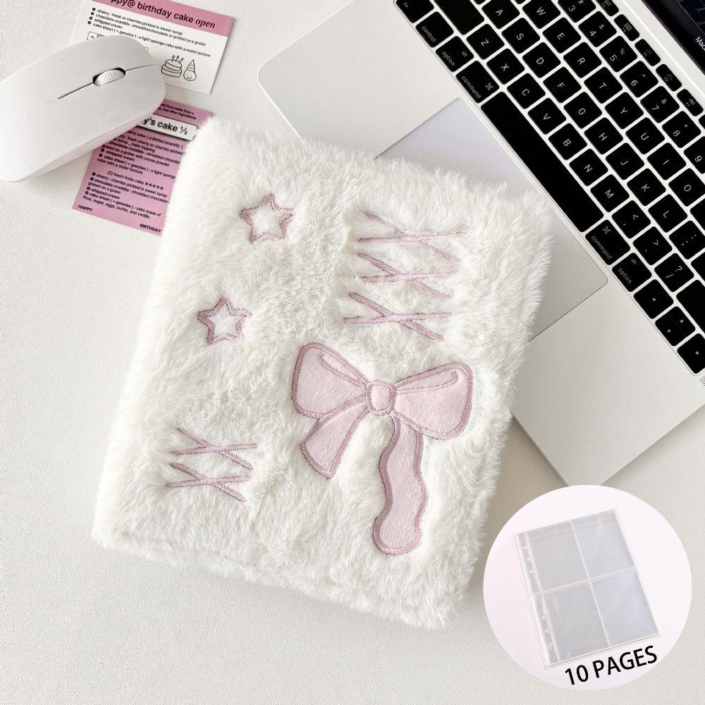 Korean Style Chasing Idol Photo Album Balletcore Bow Card Binder Plush Photocard Holder  Protecting