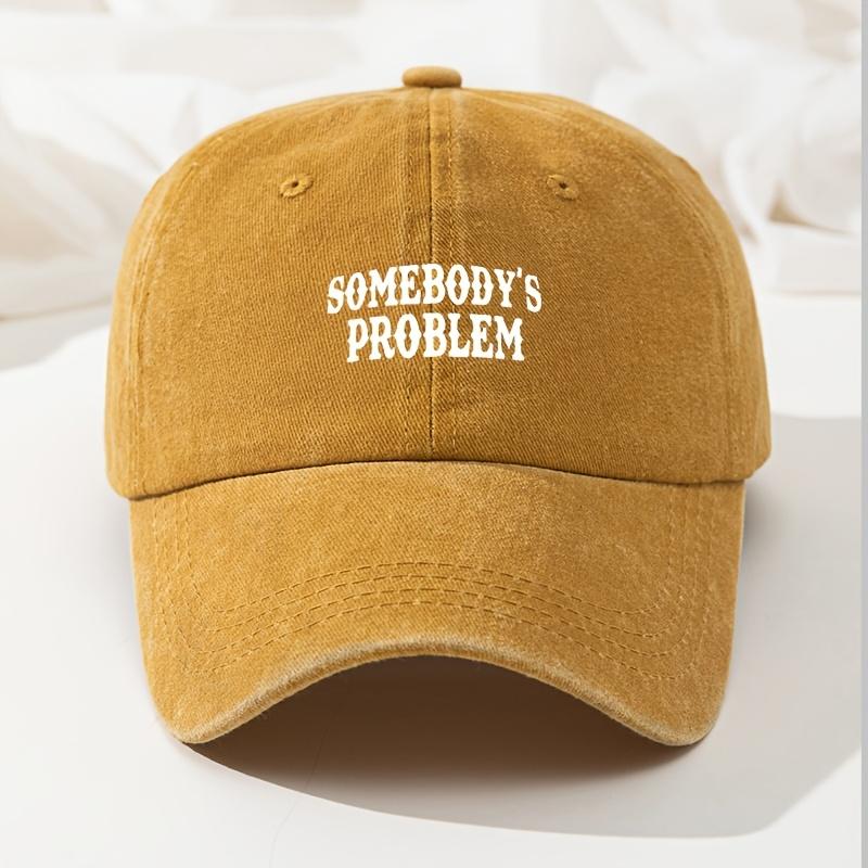 

Retro Washed Baseball Cap Curved Brim Duck Cap Letter Print Baseball Cap Dad Truck Cap Fishing Cap жовтий