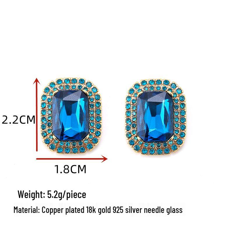 Cercei vintage geometrici cu safire, europeni și americani