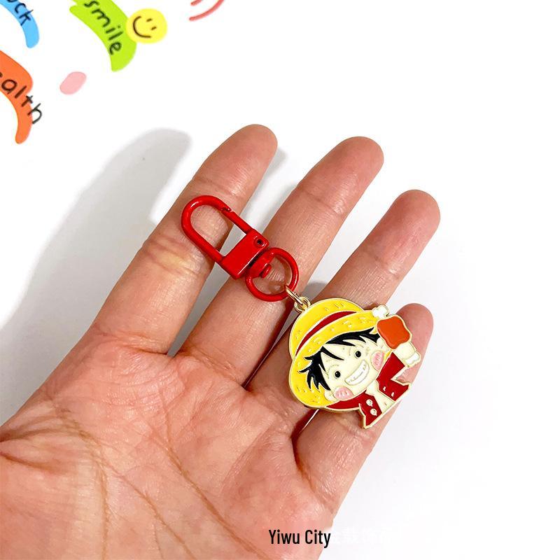 One Piece Keychain: Luffy & Nami Metal Earphone Bag Pendant