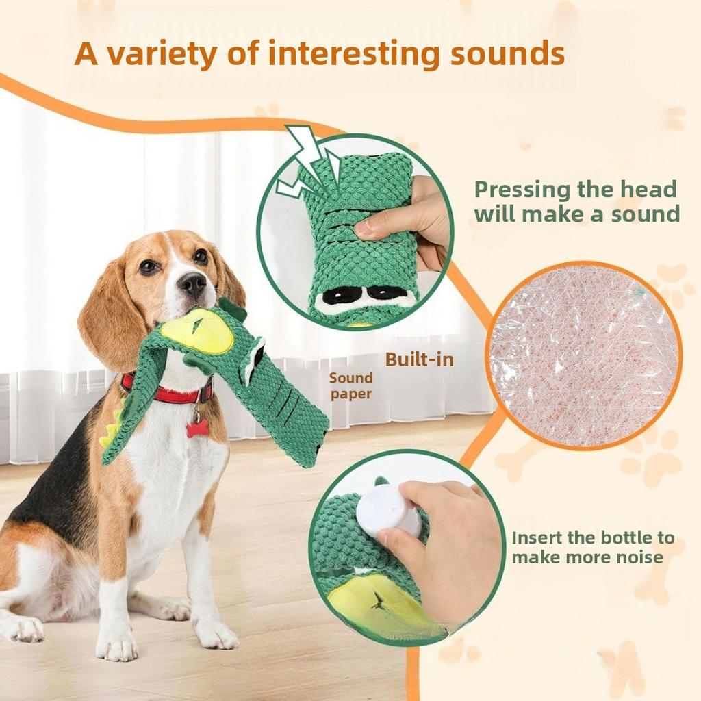 Dog Puzzle Feeder Interactive Resistant Foldable Puppy Toy Plush Sound Squeak Puppy Toys for Small Medium Dogs Pet Supplies